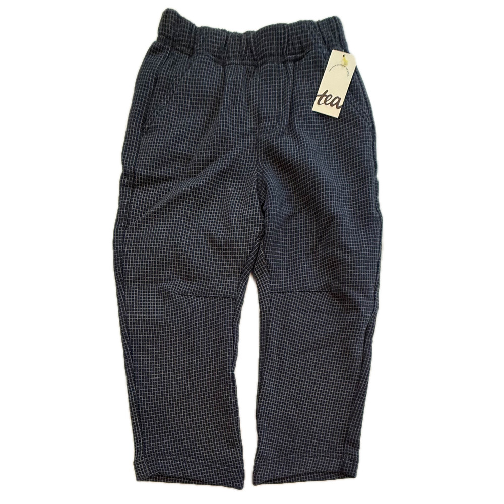 Tea Collection Boys Navy Check Pants size: 5T